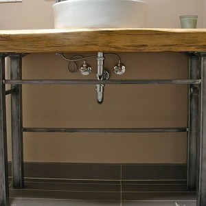 Wood And Metal Bathroom Vanity