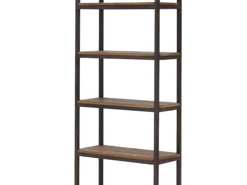 Wood And Metal Bookcase