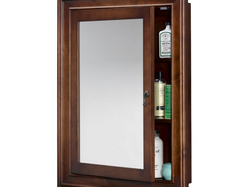 Wood Bathroom Mirror With Shelf