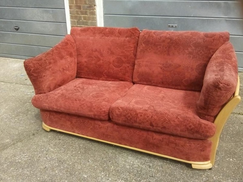 Wood Frame Couch With Removable Cushions