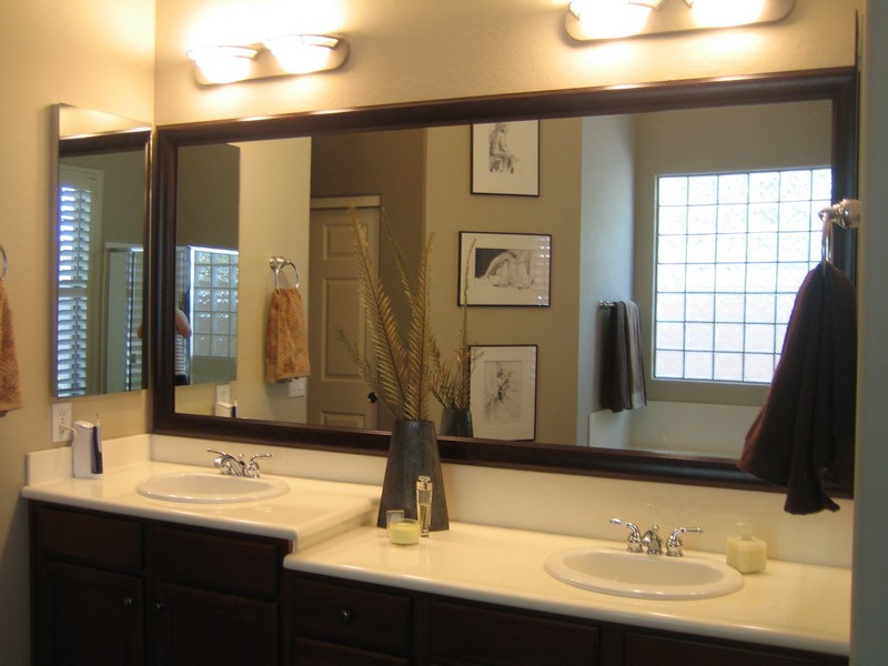 Wood Framed Bathroom Vanity Mirrors