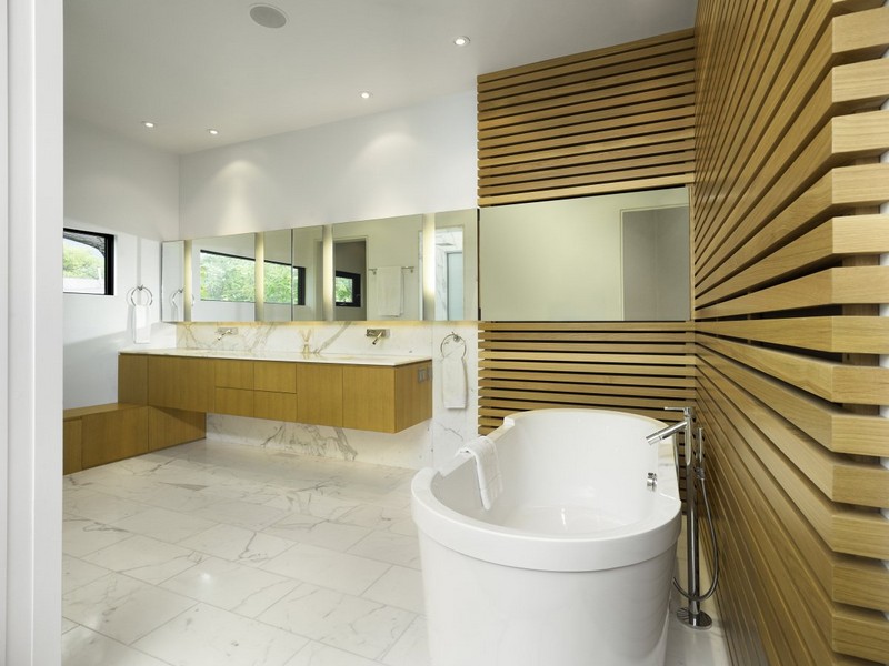 Wood Paneling Bathroom Wall