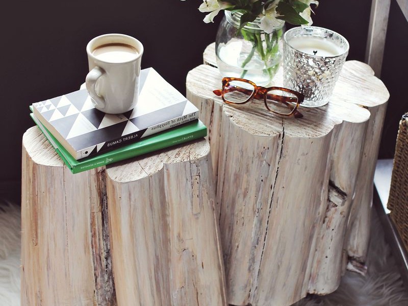 Wood Stump Side Table Diy