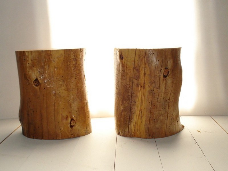 Wood Stump Side Table