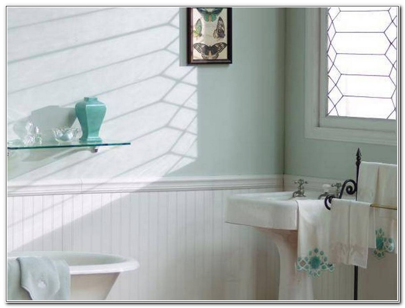 Wood Wainscoting In Bathroom