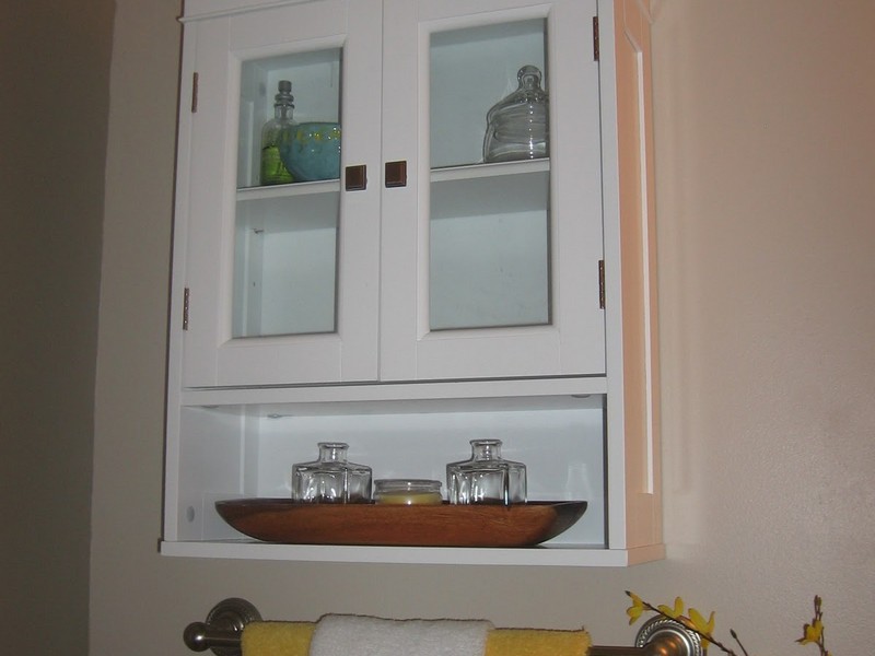 Wooden Bathroom Shelves Over Toilet