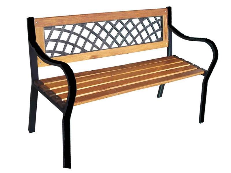 Wooden Bench With Metal Legs