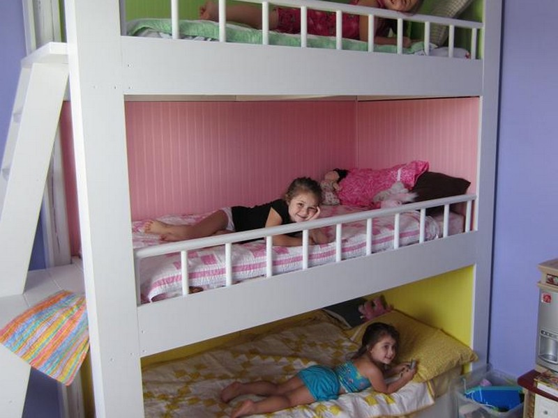 Wooden Bunk Bed With Staircase