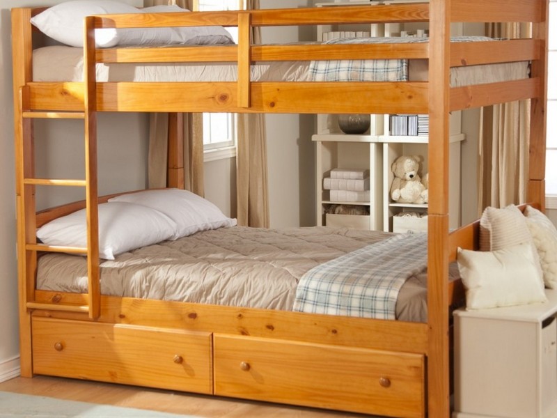 Wooden Bunk Beds With Drawers And Desk