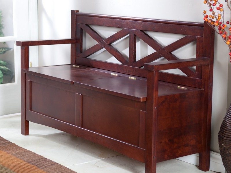 Wooden Storage Bench Seat Indoors