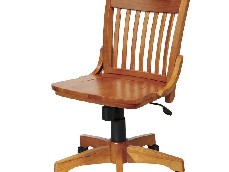 Wooden Swivel Desk Chair