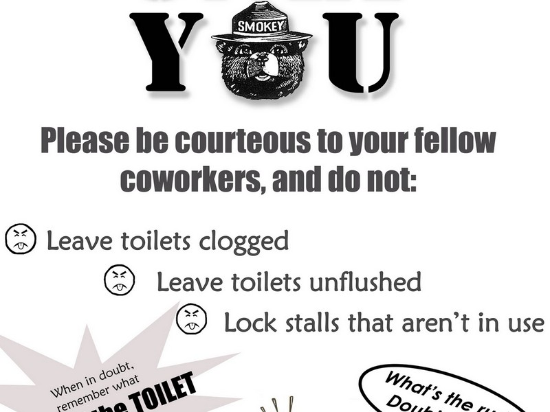 Workplace Bathroom Etiquette Signs