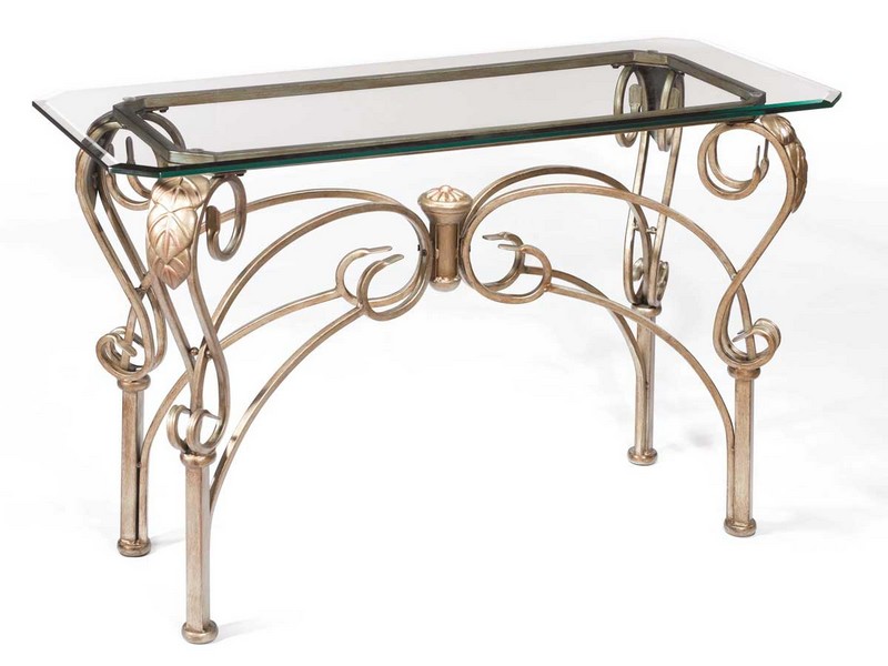 Wrought Iron And Glass Sofa Table