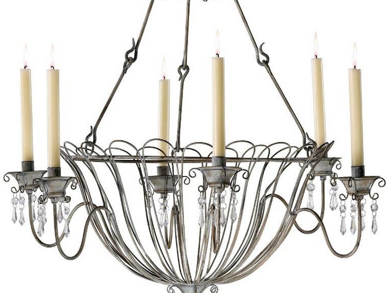 Wrought Iron Candle Chandelier Non Electric