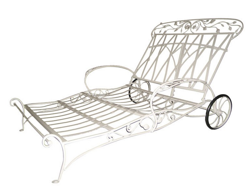 Wrought Iron Chaise Lounge With Wheels