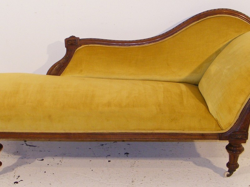 Yellow Leather Chaise Lounge