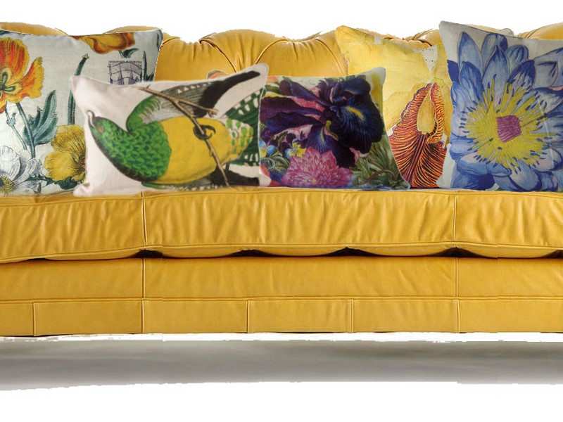 Yellow Leather Couch Anthropologie