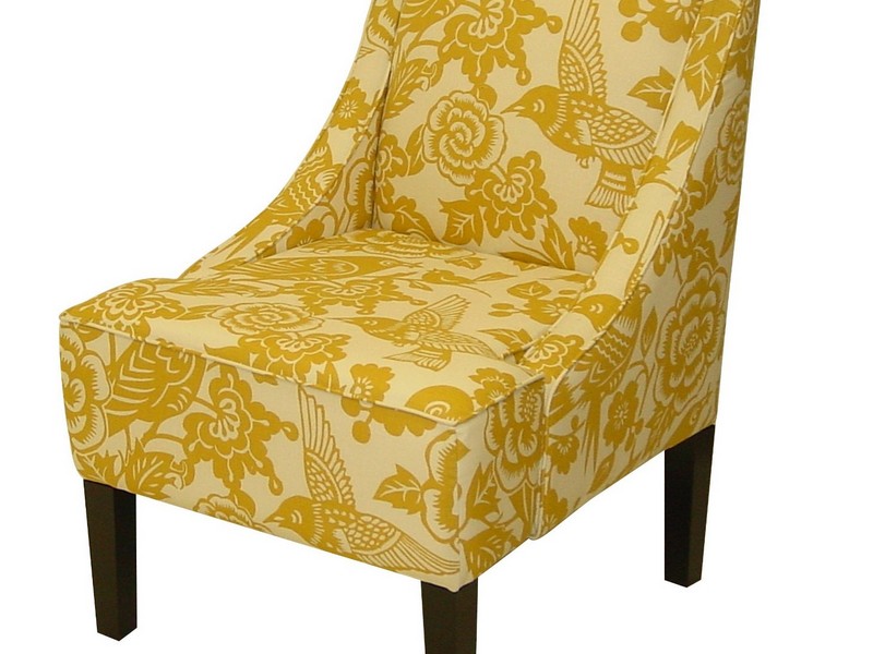 Yellow Patterned Accent Chair