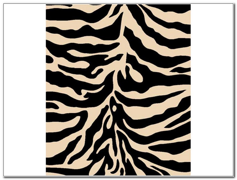 Zebra Print Area Rug 5x8