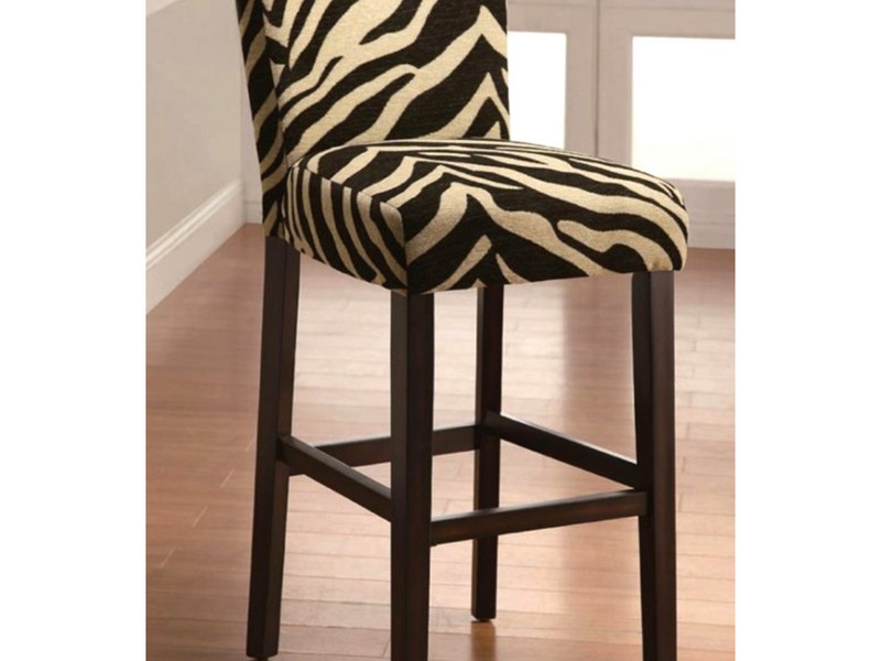 Zebra Print Bar Stools In Brown