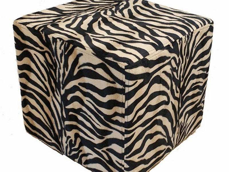 Zebra Print Ottomans Footstools